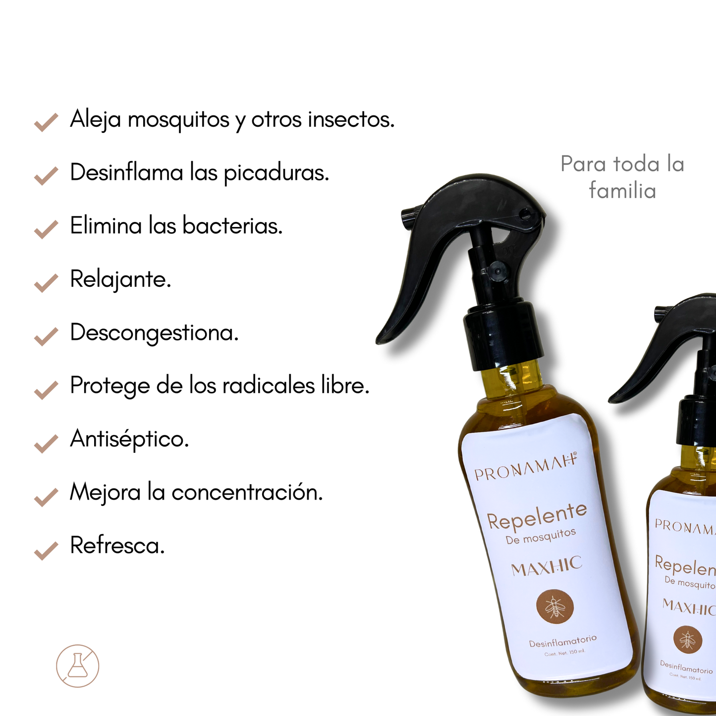 Repelente de Insectos y Mosquitos - MAXHIC - 100% Natural.